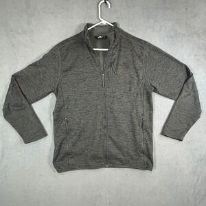 North Face Jacket Mens Medium Gray‎ Long Sleeve Full Zip Pockets W/ Zippers
